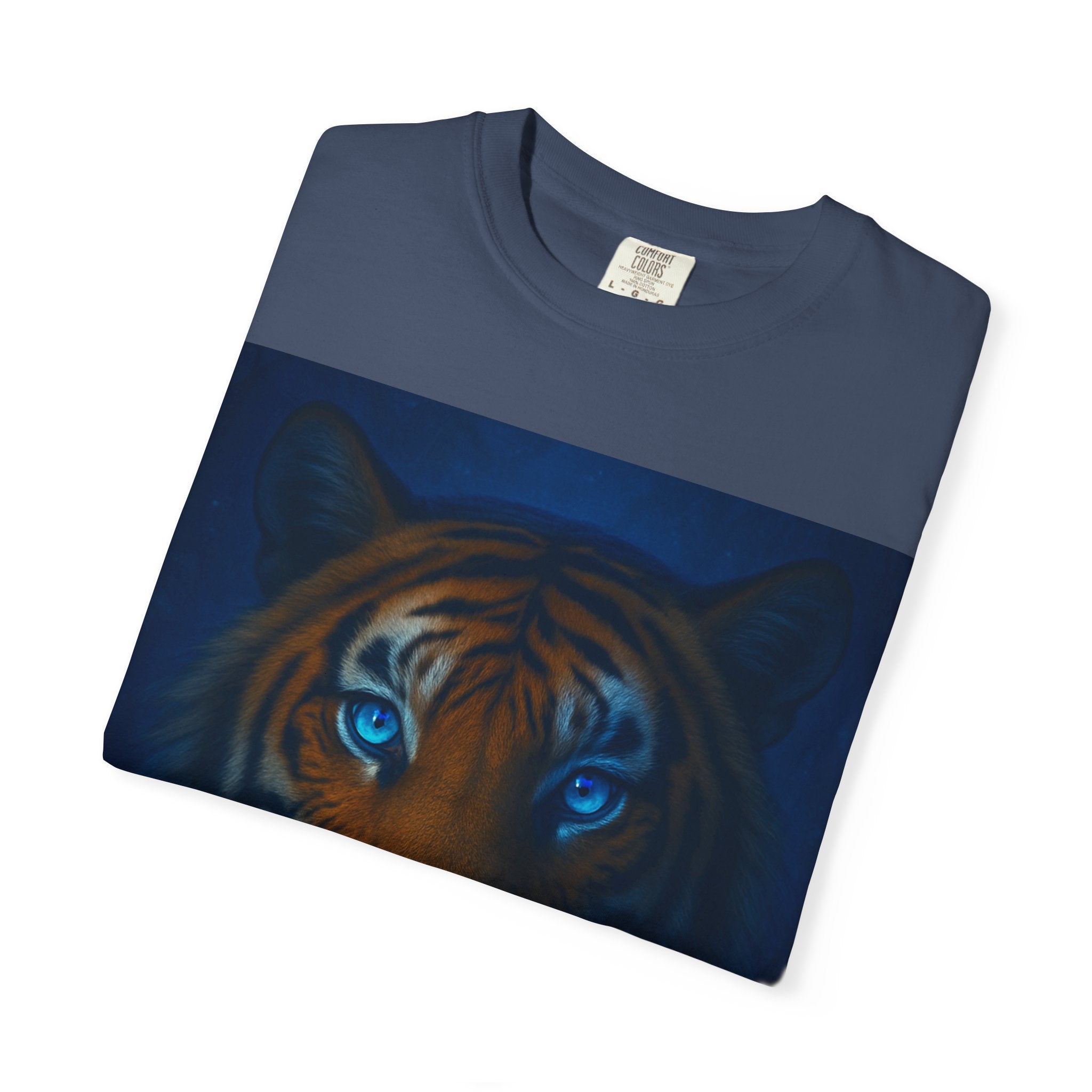 Blue-Eyed Tiger Portrait T-Shirt | Tiger Face Tee