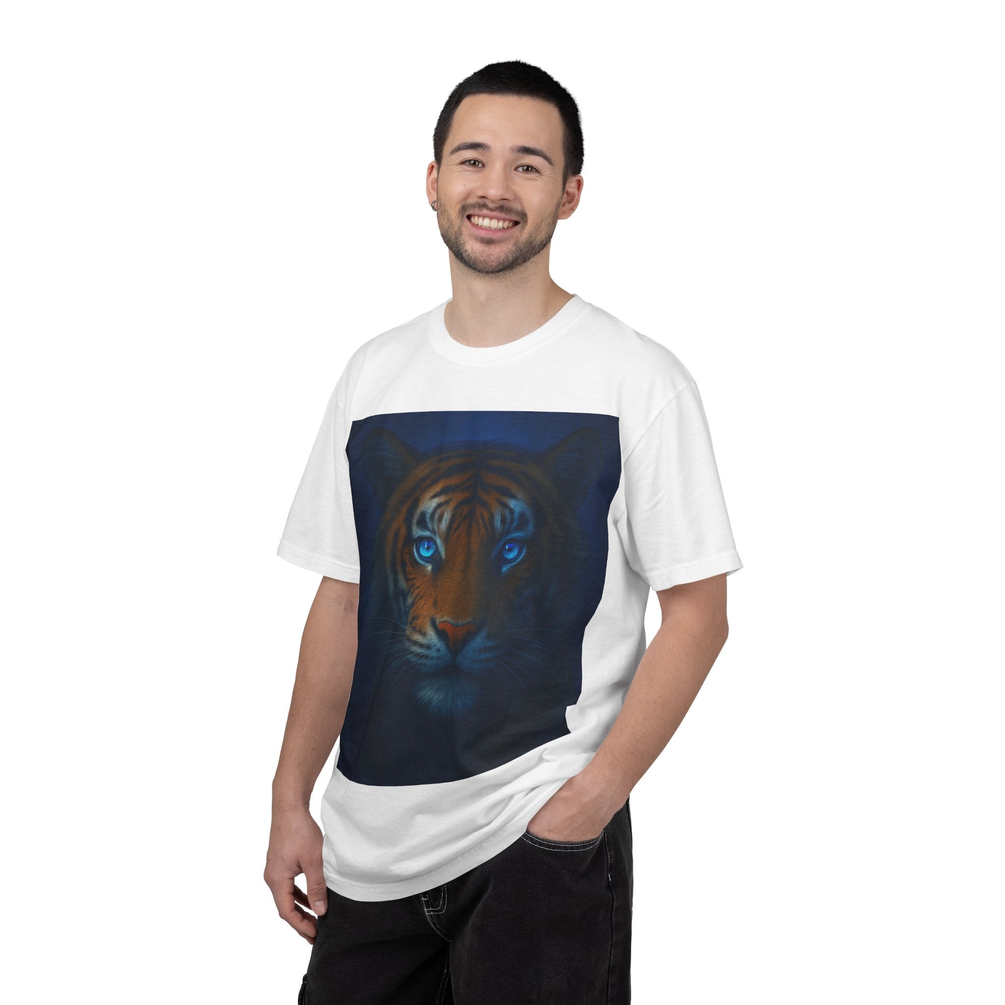Blue-Eyed Tiger Portrait T-Shirt | Tiger Face Tee