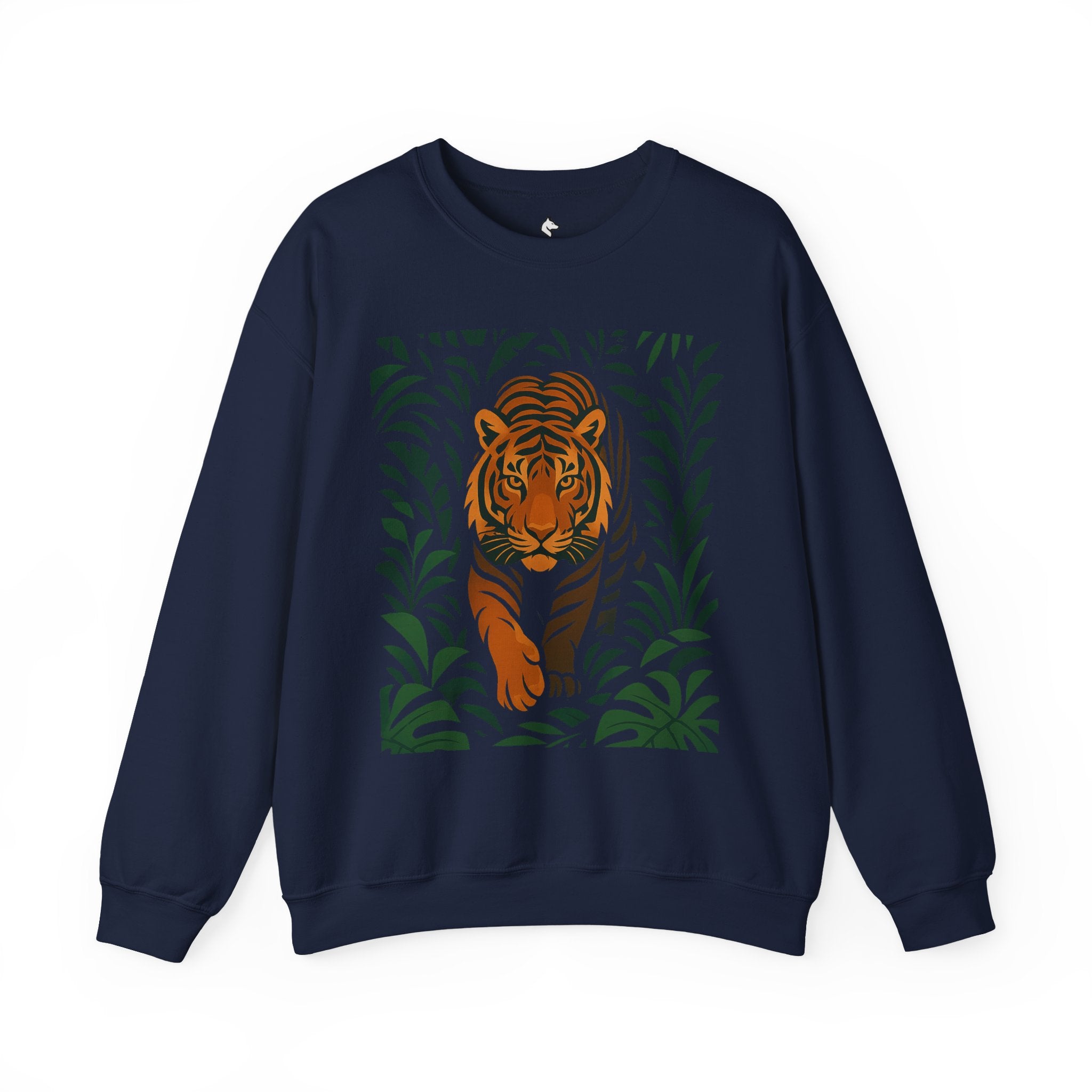 Tiger in the Jungle Crewneck Sweatshirt — Bold Tiger Graphic Pullover