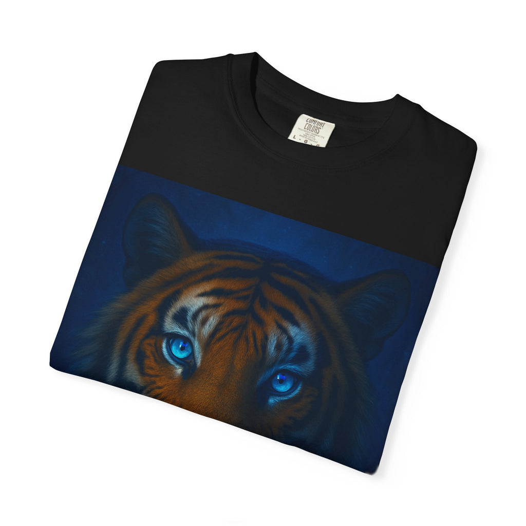 Blue-Eyed Tiger Portrait T-Shirt | Tiger Face Tee