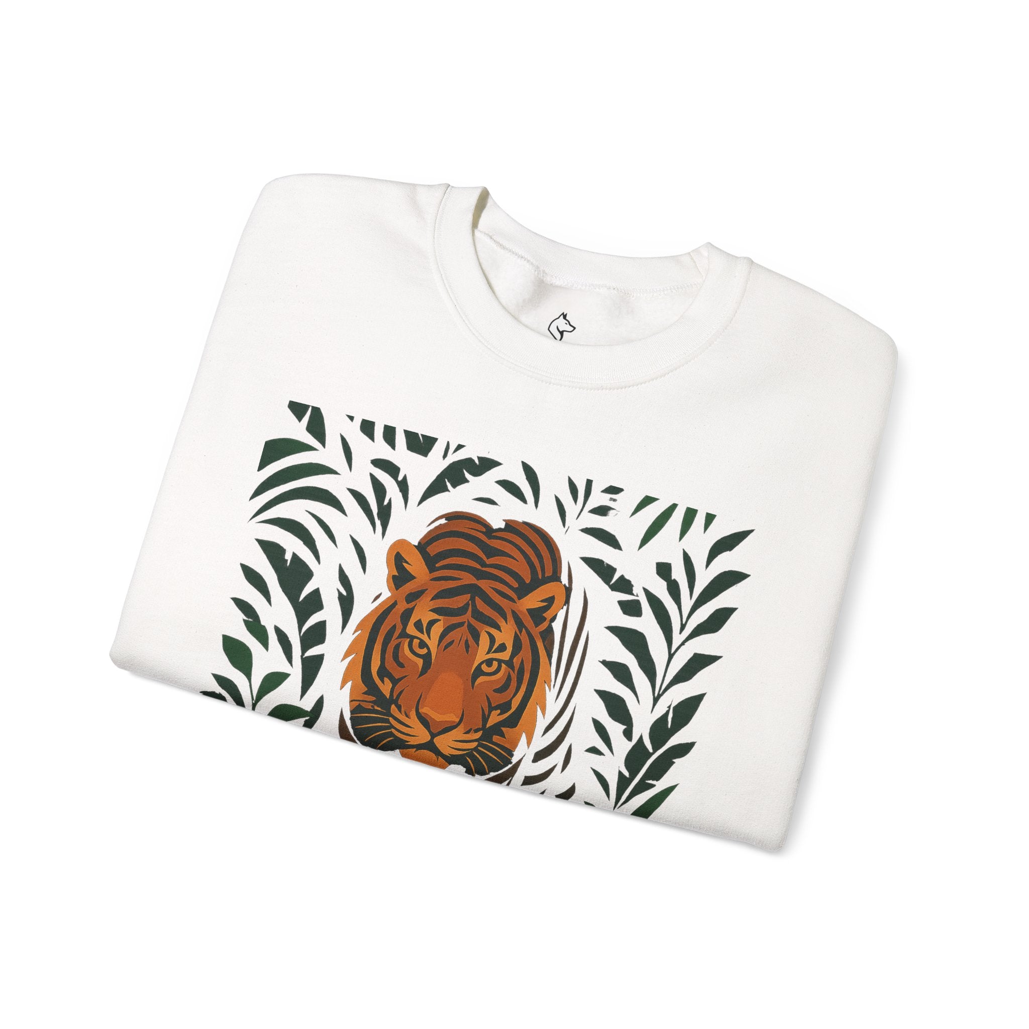 Tiger in the Jungle Crewneck Sweatshirt — Bold Tiger Graphic Pullover