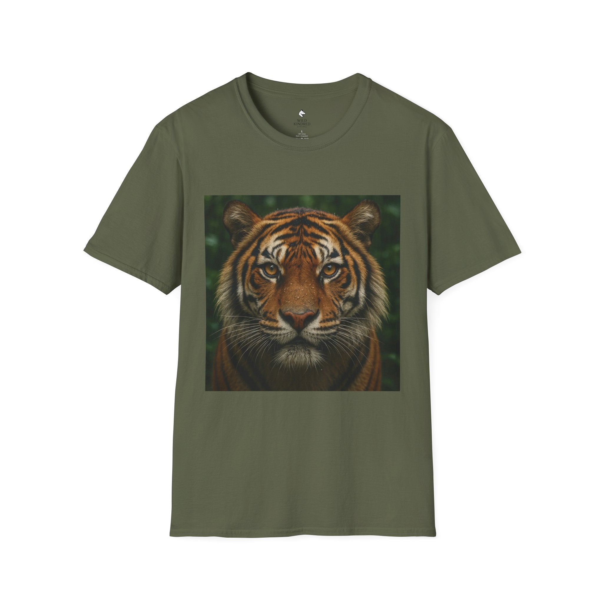 Tiger Portrait T-Shirt — Realistic Jungle Wildlife Graphic Tee