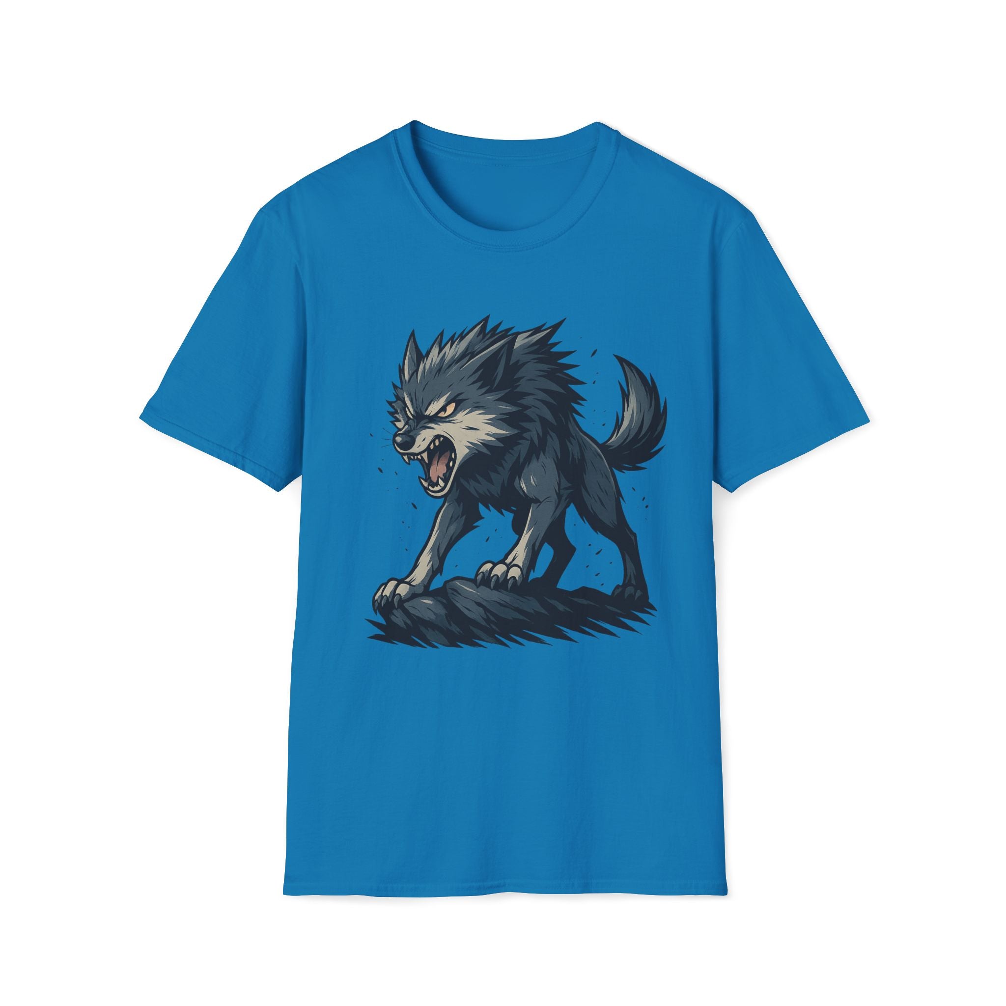 Howling Wolf  T-Shirt | Fierce Wolf Night Forest Design