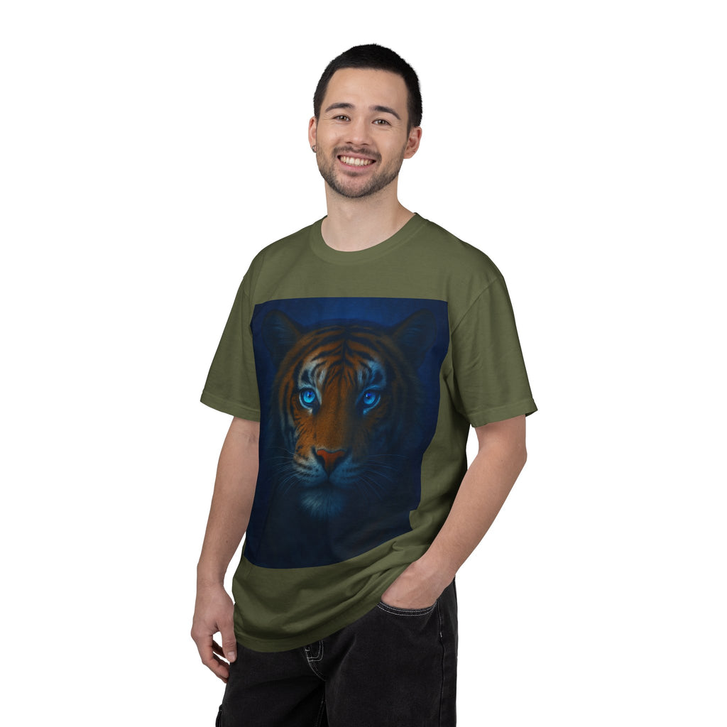 Blue-Eyed Tiger Portrait T-Shirt | Tiger Face Tee