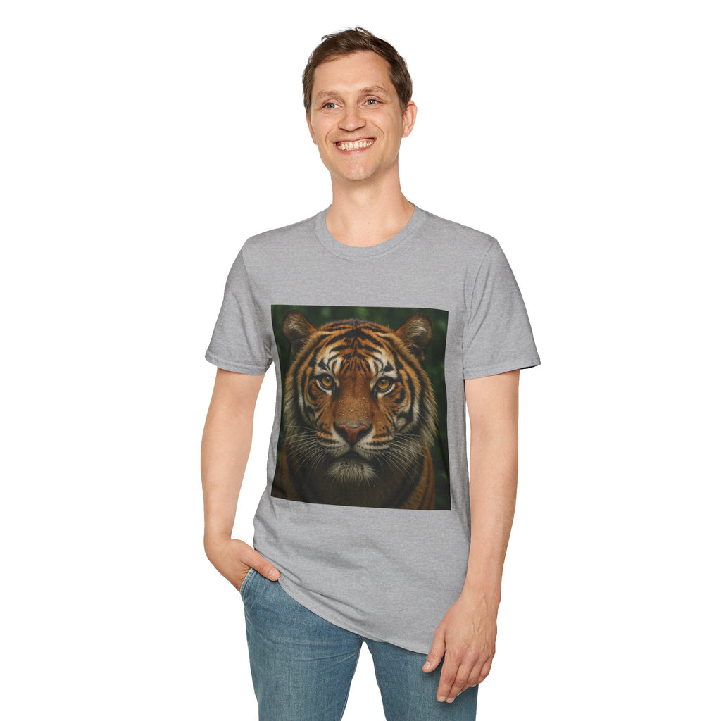 Tiger Portrait T-Shirt — Realistic Jungle Wildlife Graphic Tee