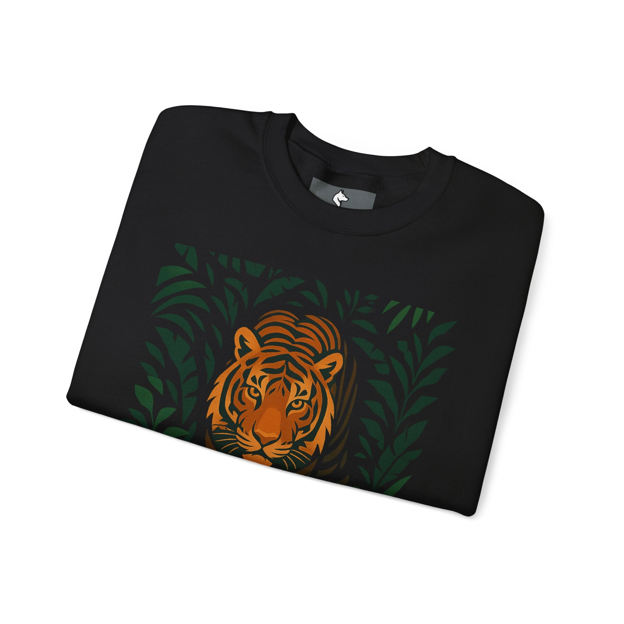 Tiger in the Jungle Crewneck Sweatshirt — Bold Tiger Graphic Pullover