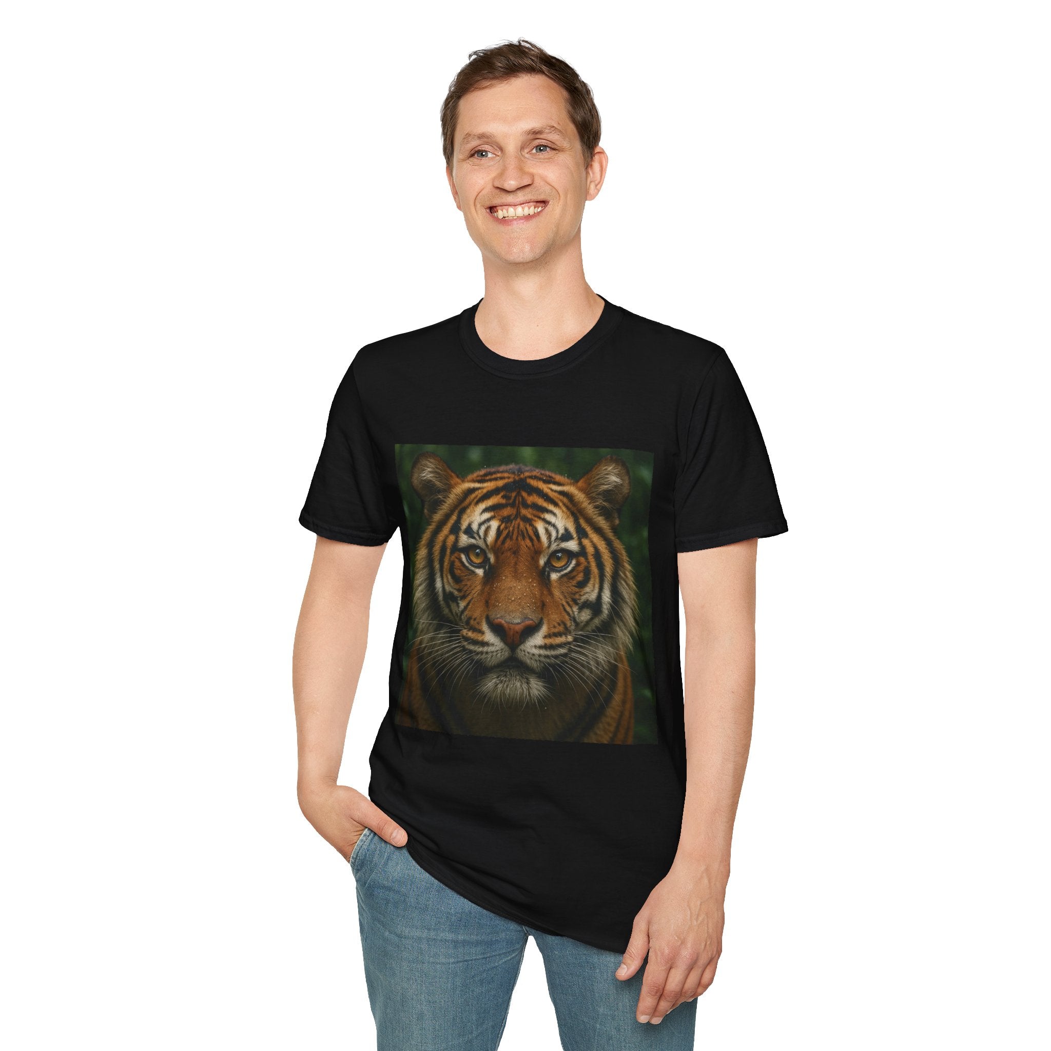 Tiger Portrait T-Shirt — Realistic Jungle Wildlife Graphic Tee