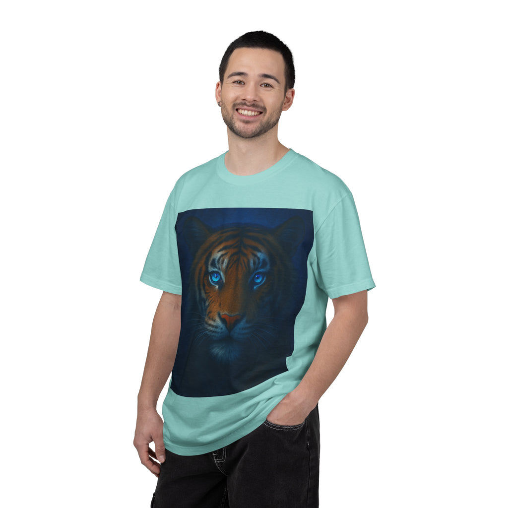 Blue-Eyed Tiger Portrait T-Shirt | Tiger Face Tee