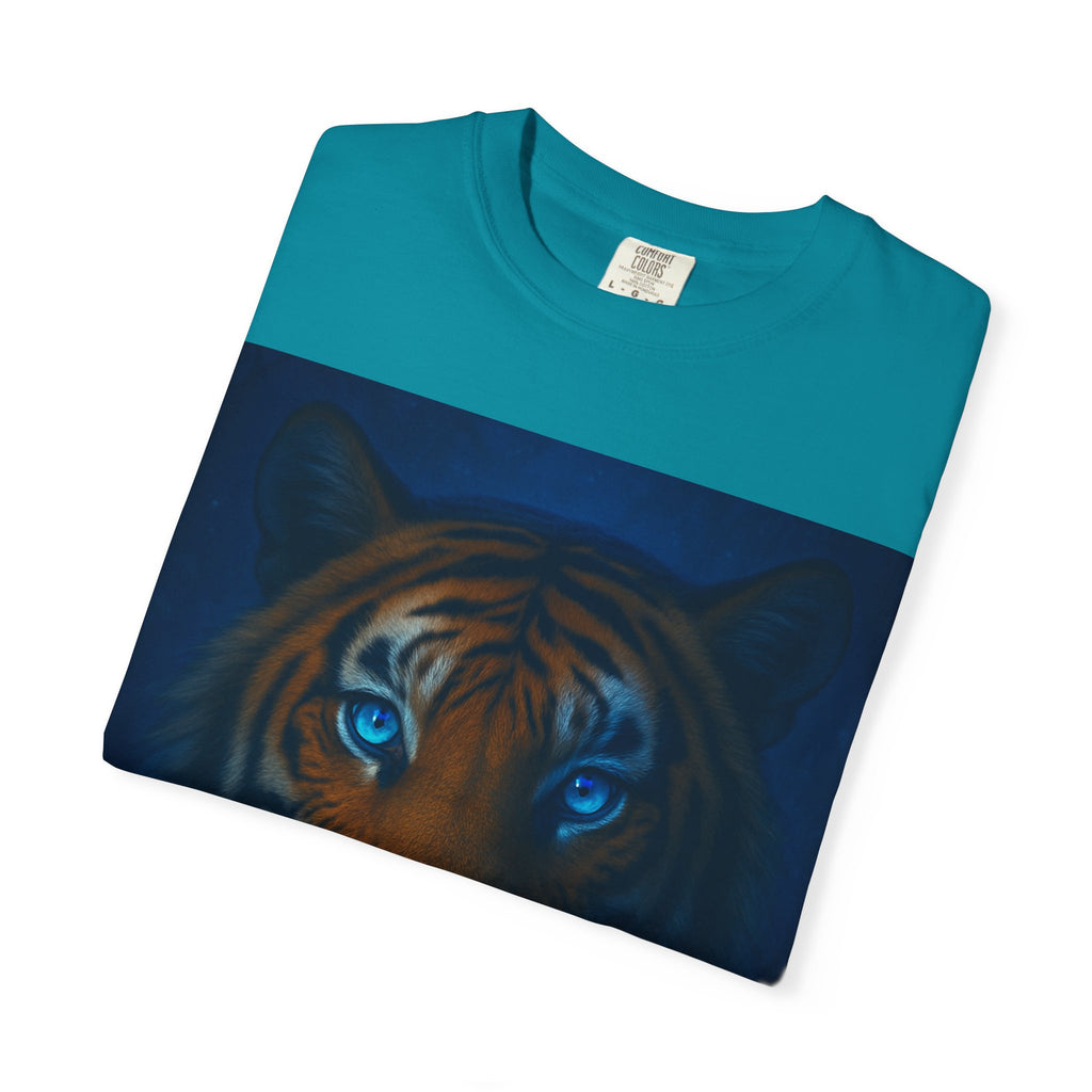 Blue-Eyed Tiger Portrait T-Shirt | Tiger Face Tee