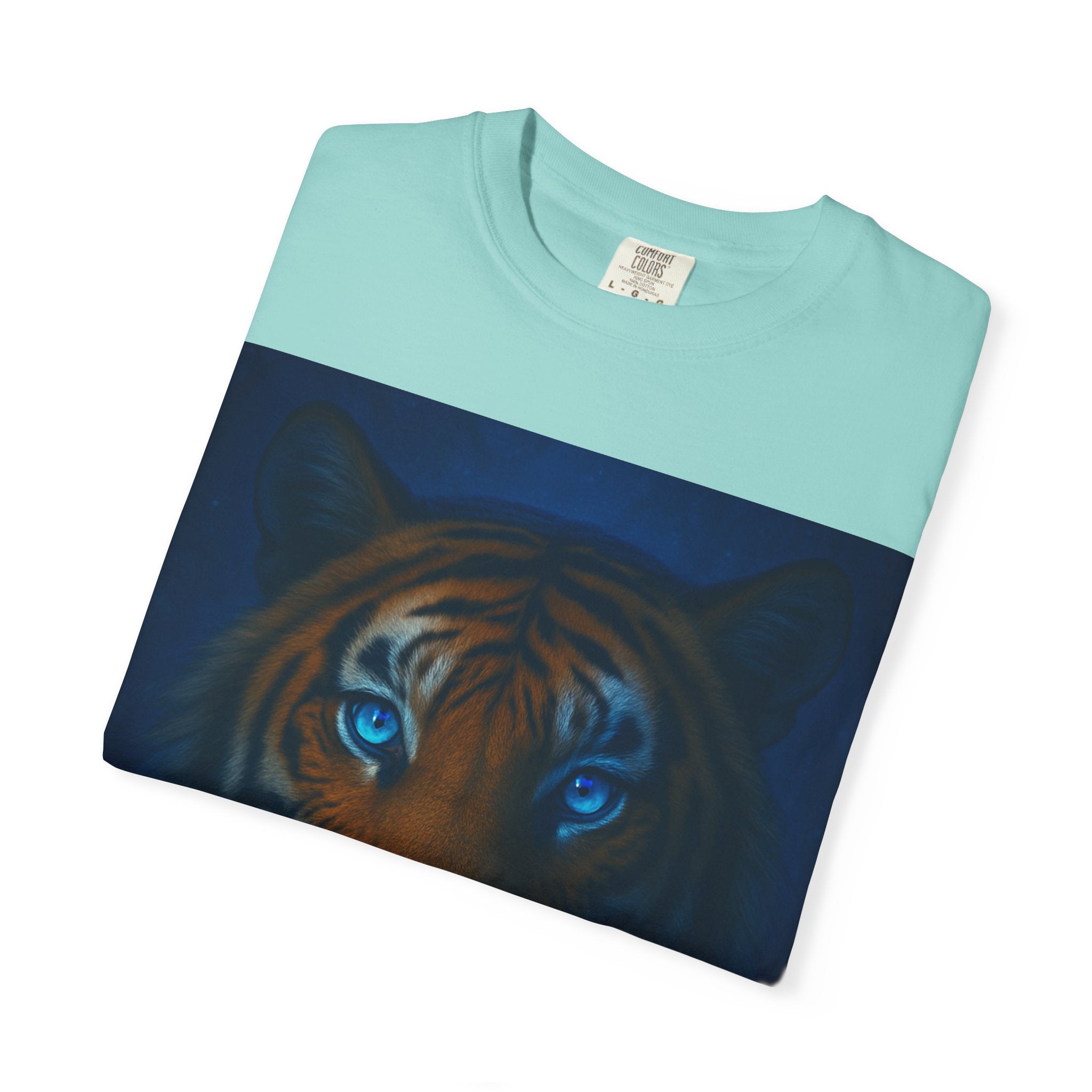 Blue-Eyed Tiger Portrait T-Shirt | Tiger Face Tee