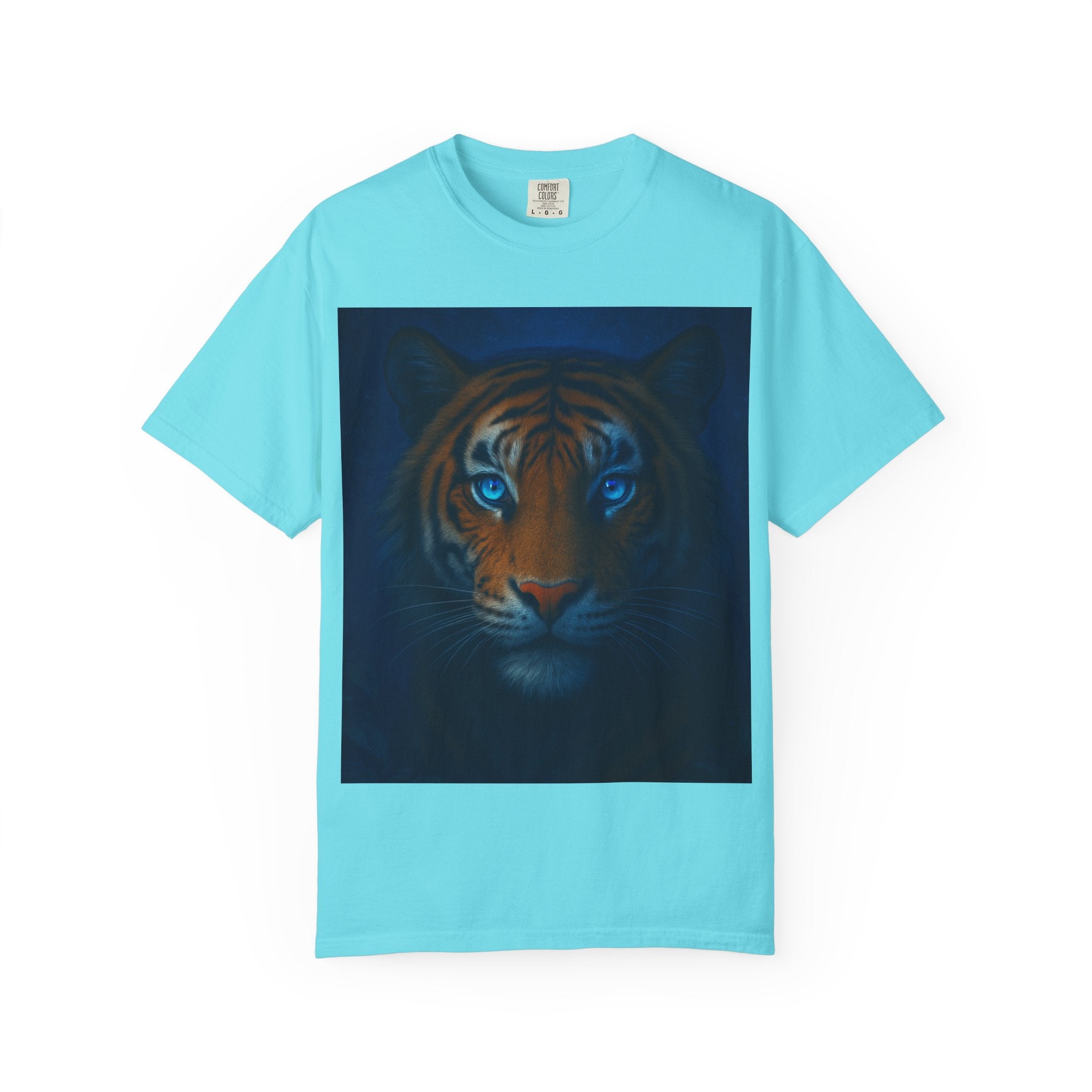 Blue-Eyed Tiger Portrait T-Shirt | Tiger Face Tee