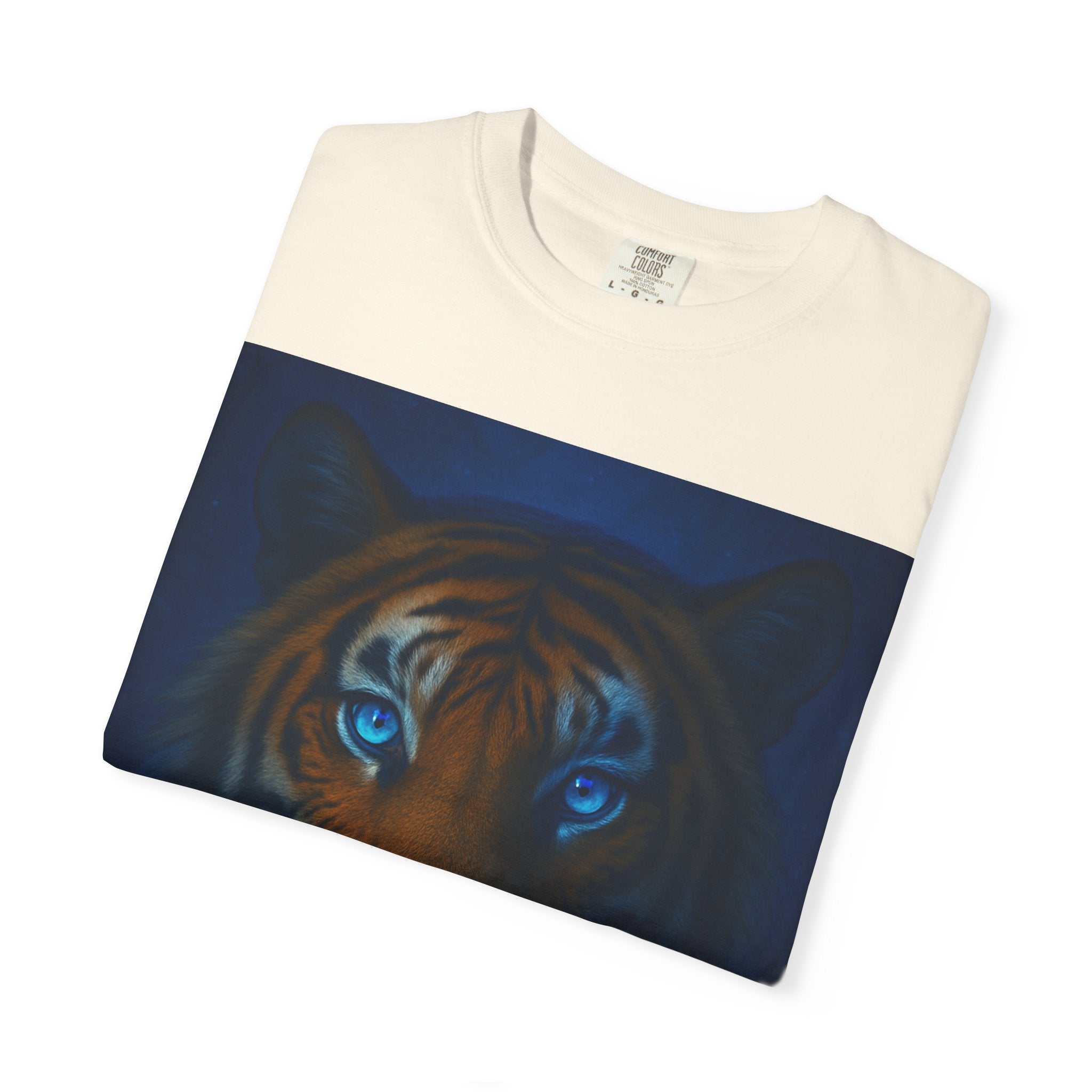 Blue-Eyed Tiger Portrait T-Shirt | Tiger Face Tee