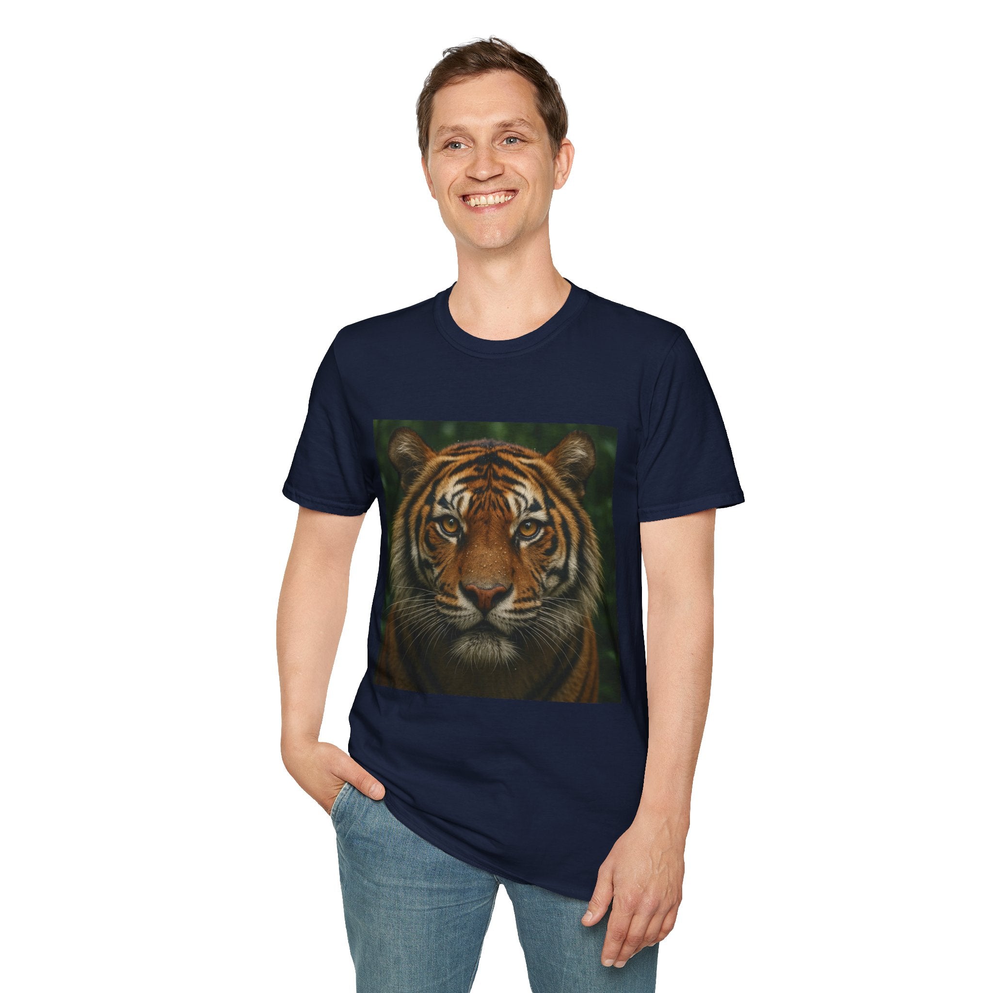 Tiger Portrait T-Shirt — Realistic Jungle Wildlife Graphic Tee