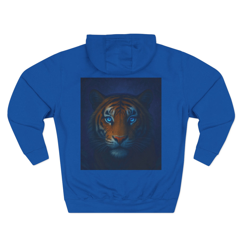 Blue-Eyed Tiger hoodie |Fleece Hoodie, Night Wildlife