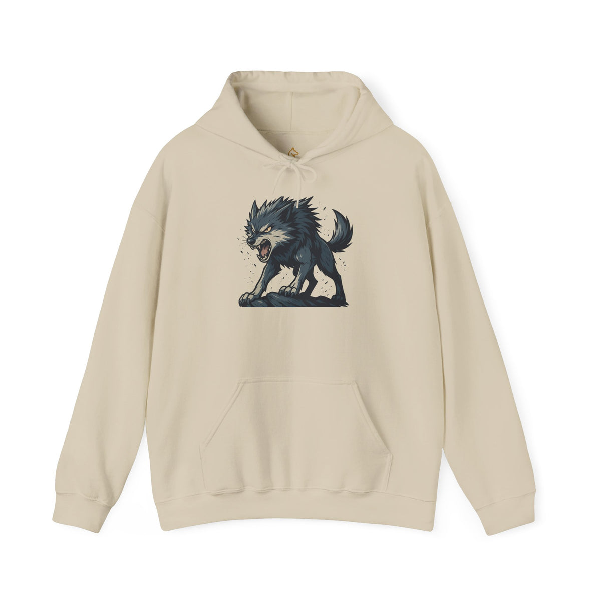 Growling Wolf Illustration Hoodie