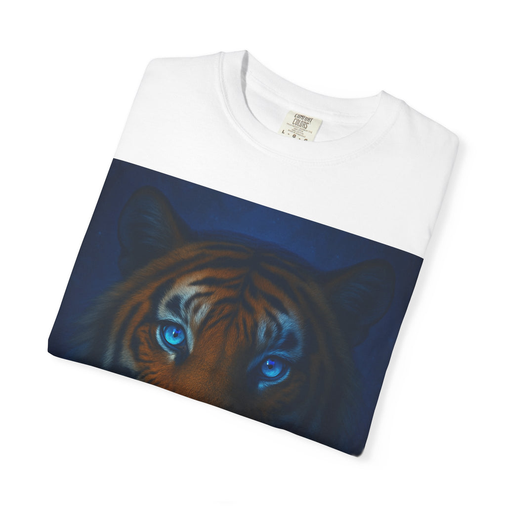 Blue-Eyed Tiger Portrait T-Shirt | Tiger Face Tee