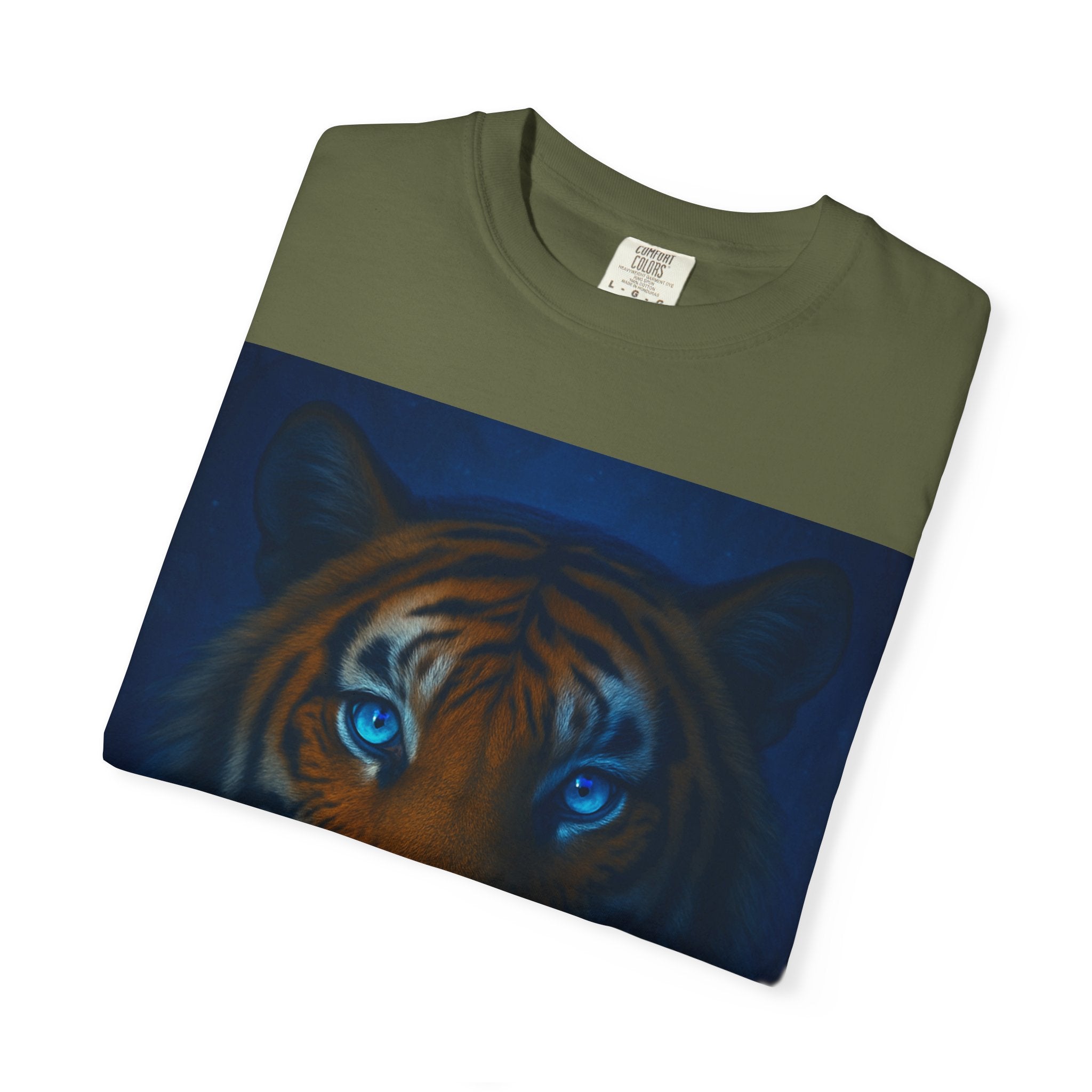 Blue-Eyed Tiger Portrait T-Shirt | Tiger Face Tee