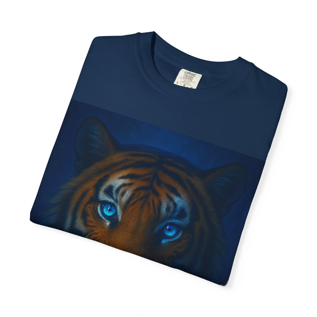 Blue-Eyed Tiger Portrait T-Shirt | Tiger Face Tee