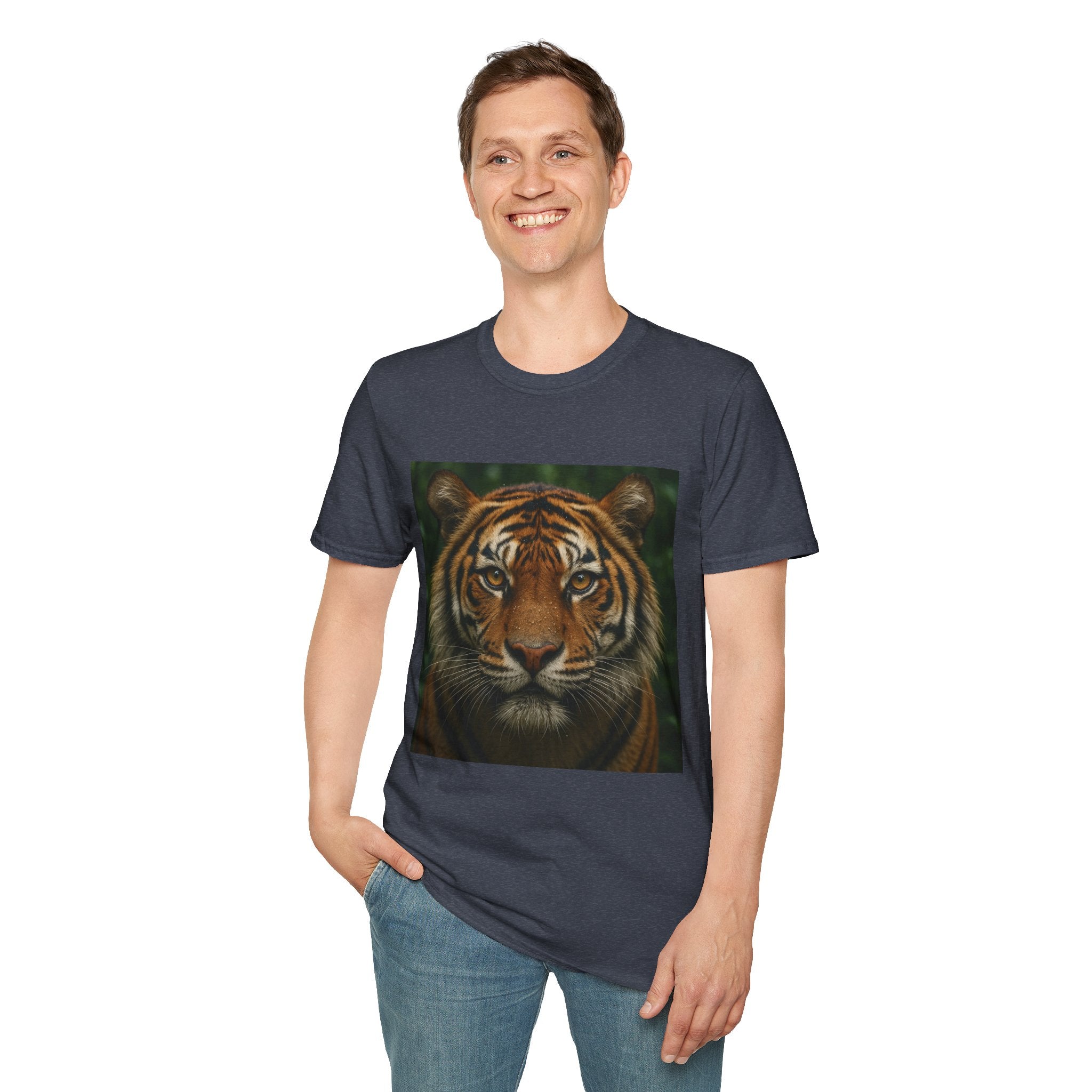 Tiger Portrait T-Shirt — Realistic Jungle Wildlife Graphic Tee