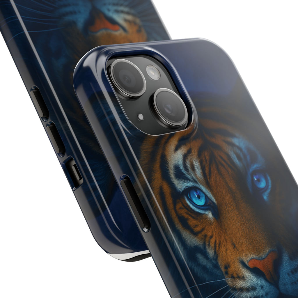 Tiger Eyes Tough Phone Case — Blue-Eyed Tiger Protective Smartphone Cover