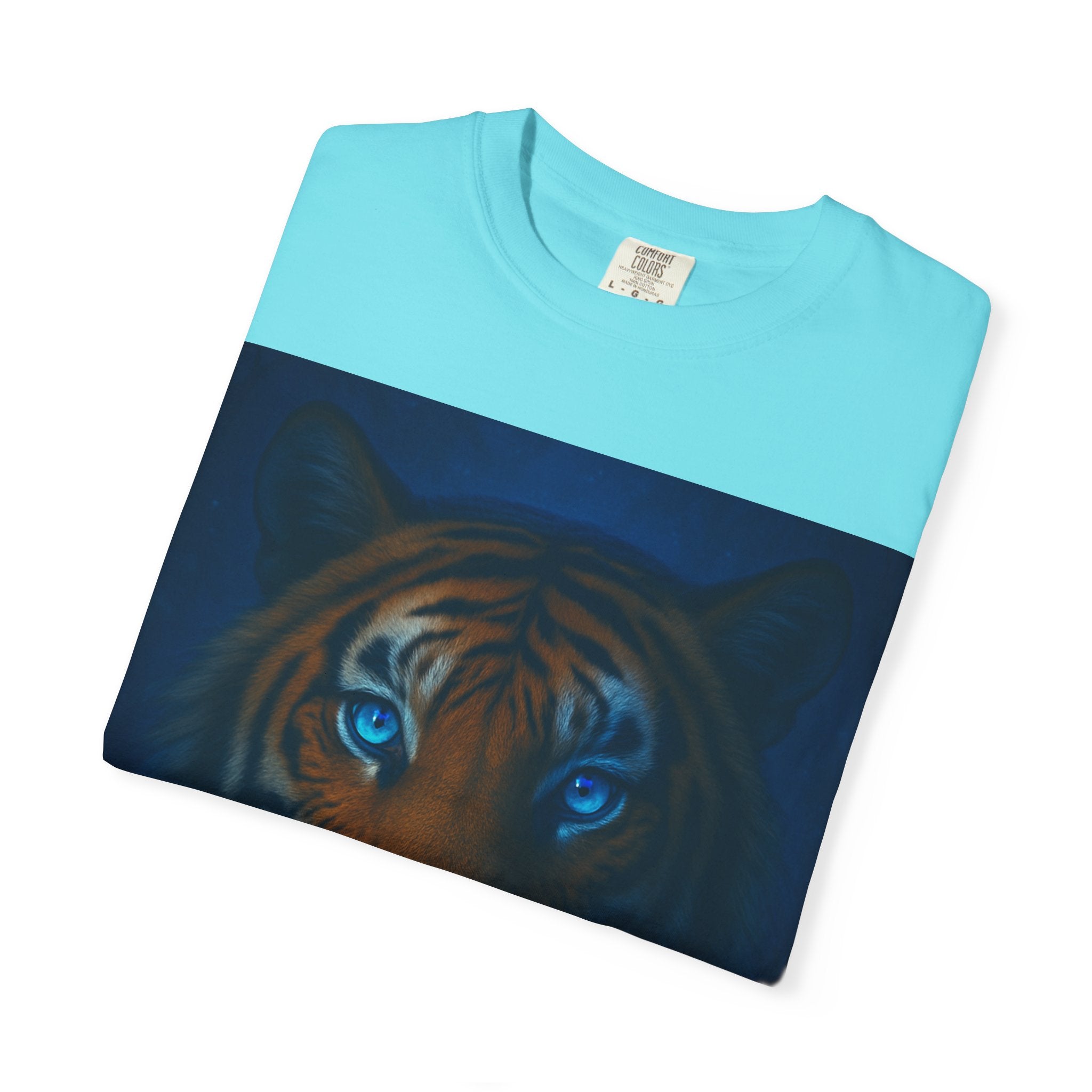 Blue-Eyed Tiger Portrait T-Shirt | Tiger Face Tee