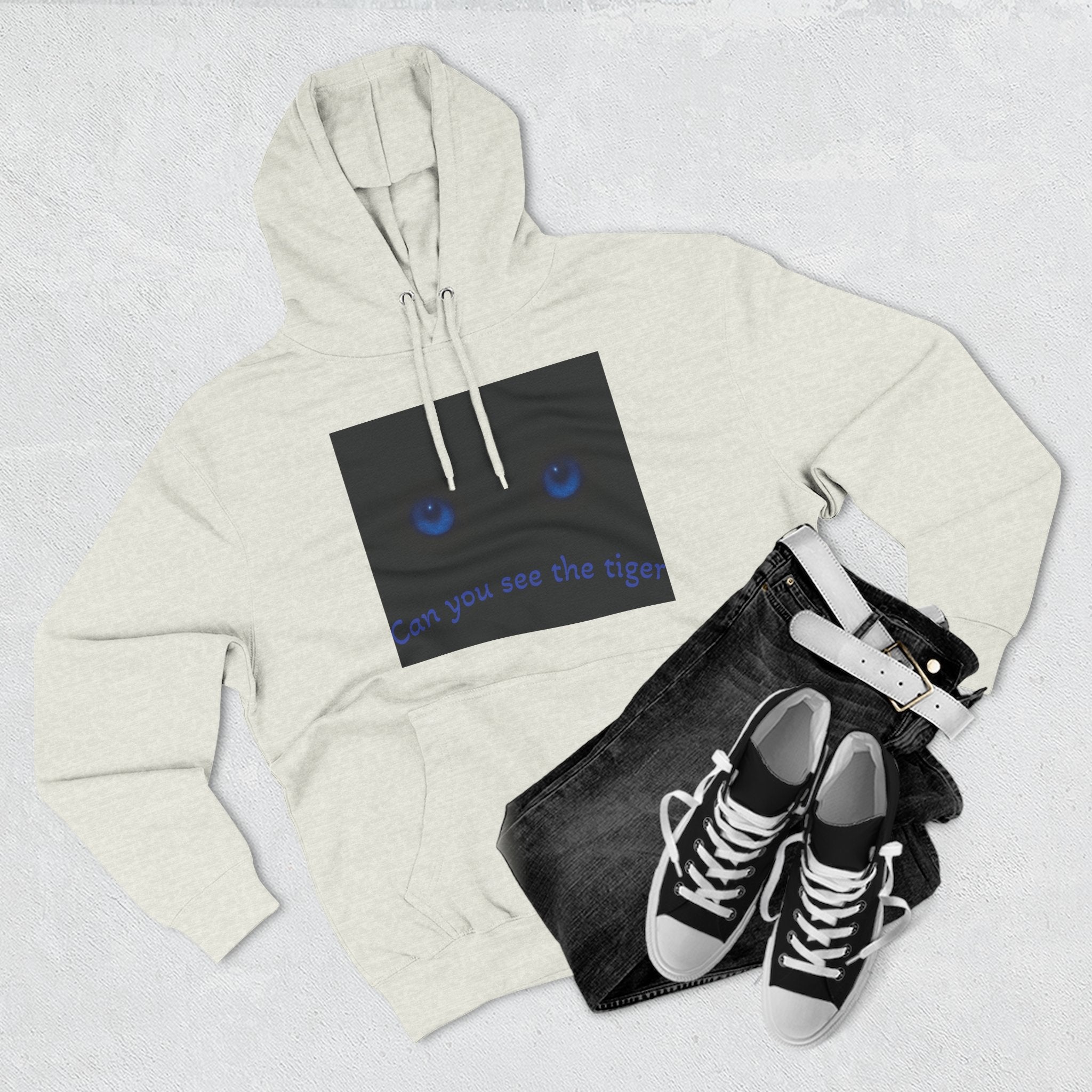 Blue-Eyed Tiger hoodie |Fleece Hoodie, Night Wildlife