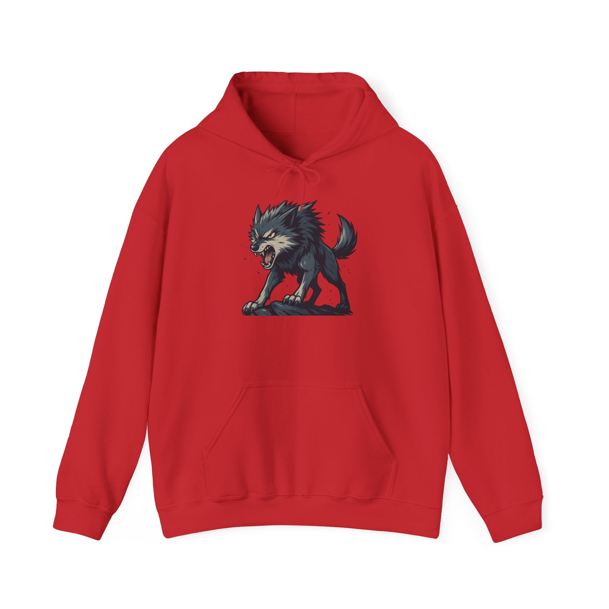 Growling Wolf Illustration Hoodie | Fierce Werewolf Graphic Sweatshirt