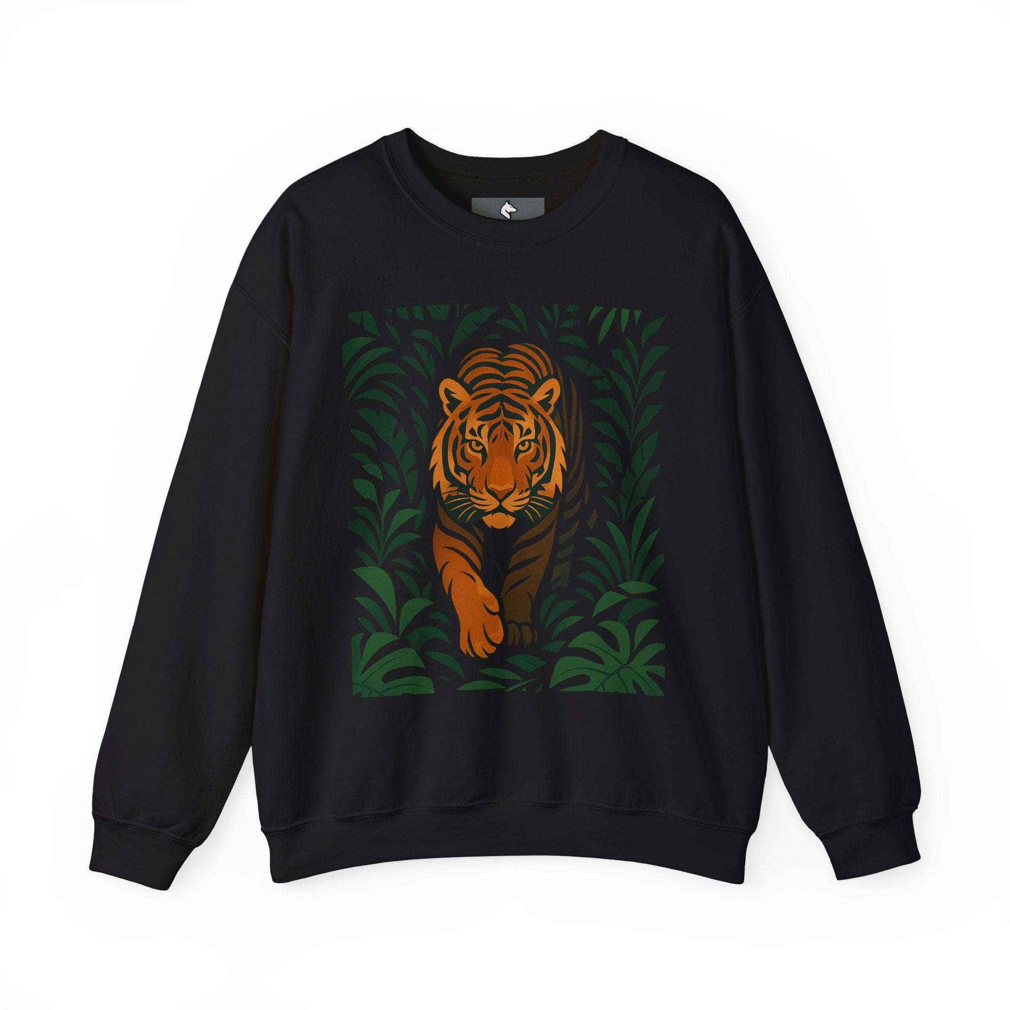 Tiger in the Jungle Crewneck Sweatshirt — Bold Tiger Graphic Pullover