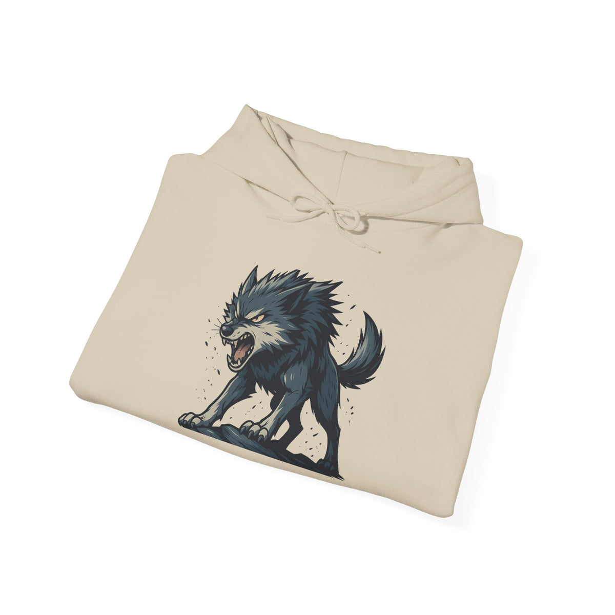 Growling Wolf Illustration Hoodie
