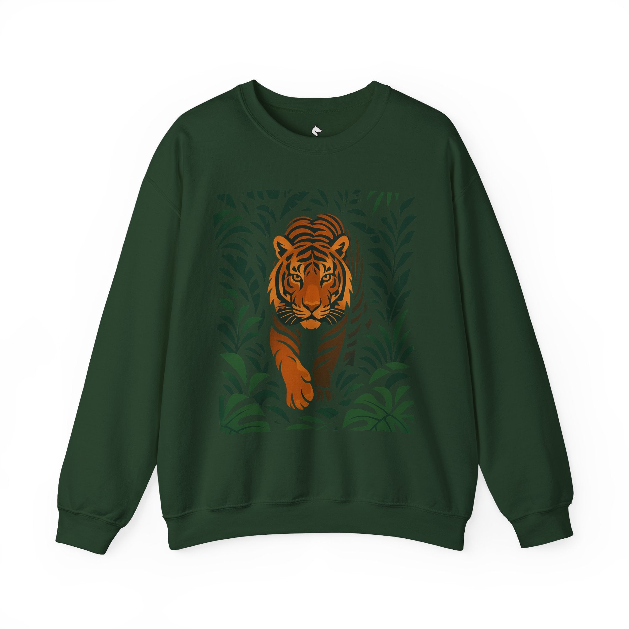 Tiger in the Jungle Crewneck Sweatshirt — Bold Tiger Graphic Pullover