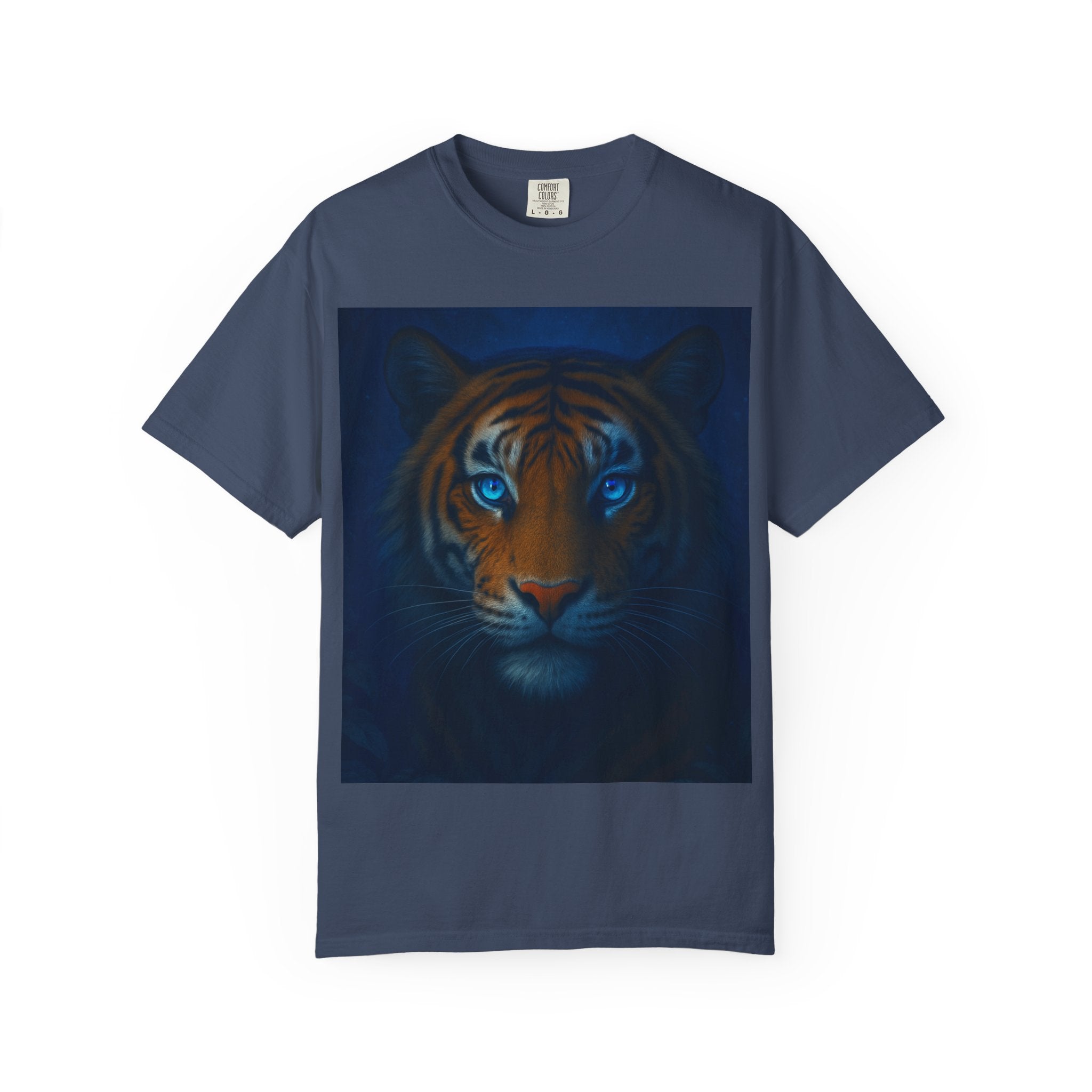 Blue-Eyed Tiger Portrait T-Shirt | Tiger Face Tee