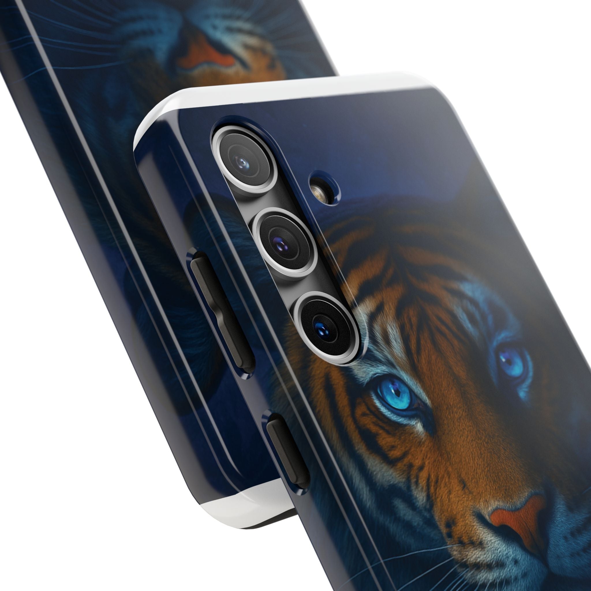 Tiger Eyes Tough Phone Case — Blue-Eyed Tiger Protective Smartphone Cover