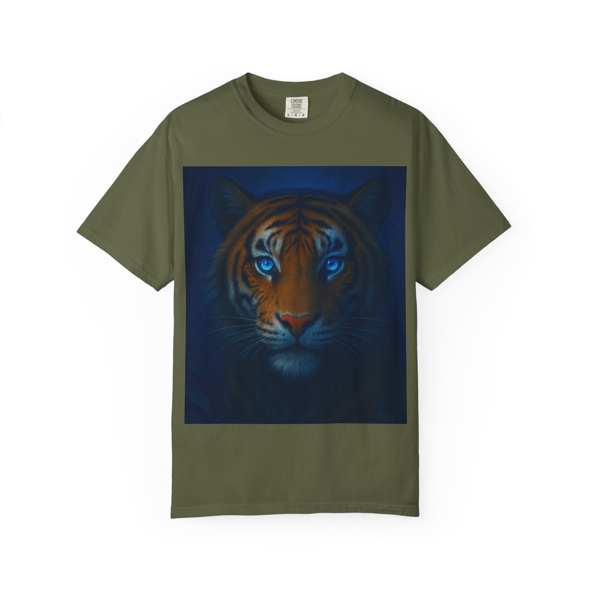 Blue-Eyed Tiger Portrait T-Shirt | Tiger Face Tee