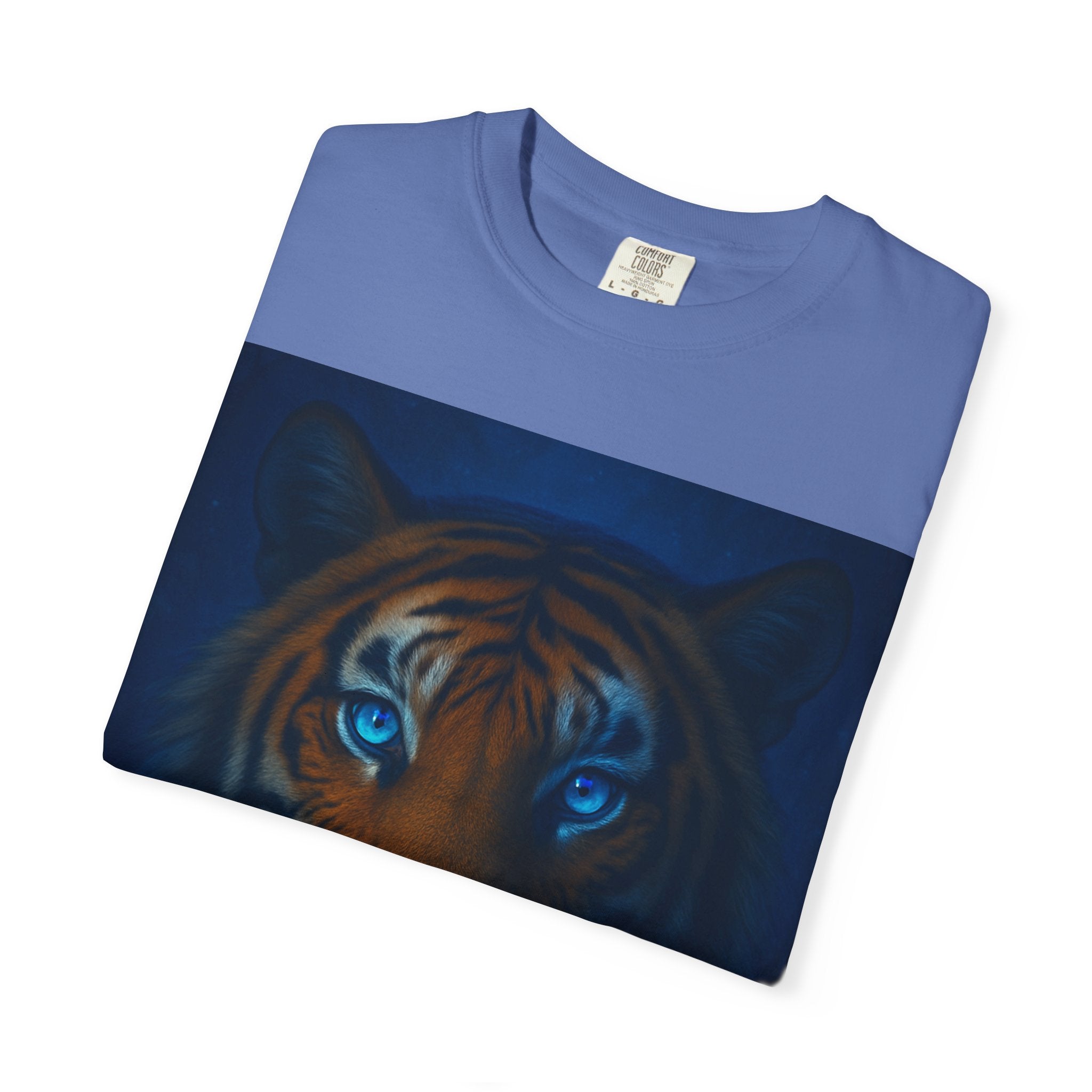 Blue-Eyed Tiger Portrait T-Shirt | Tiger Face Tee