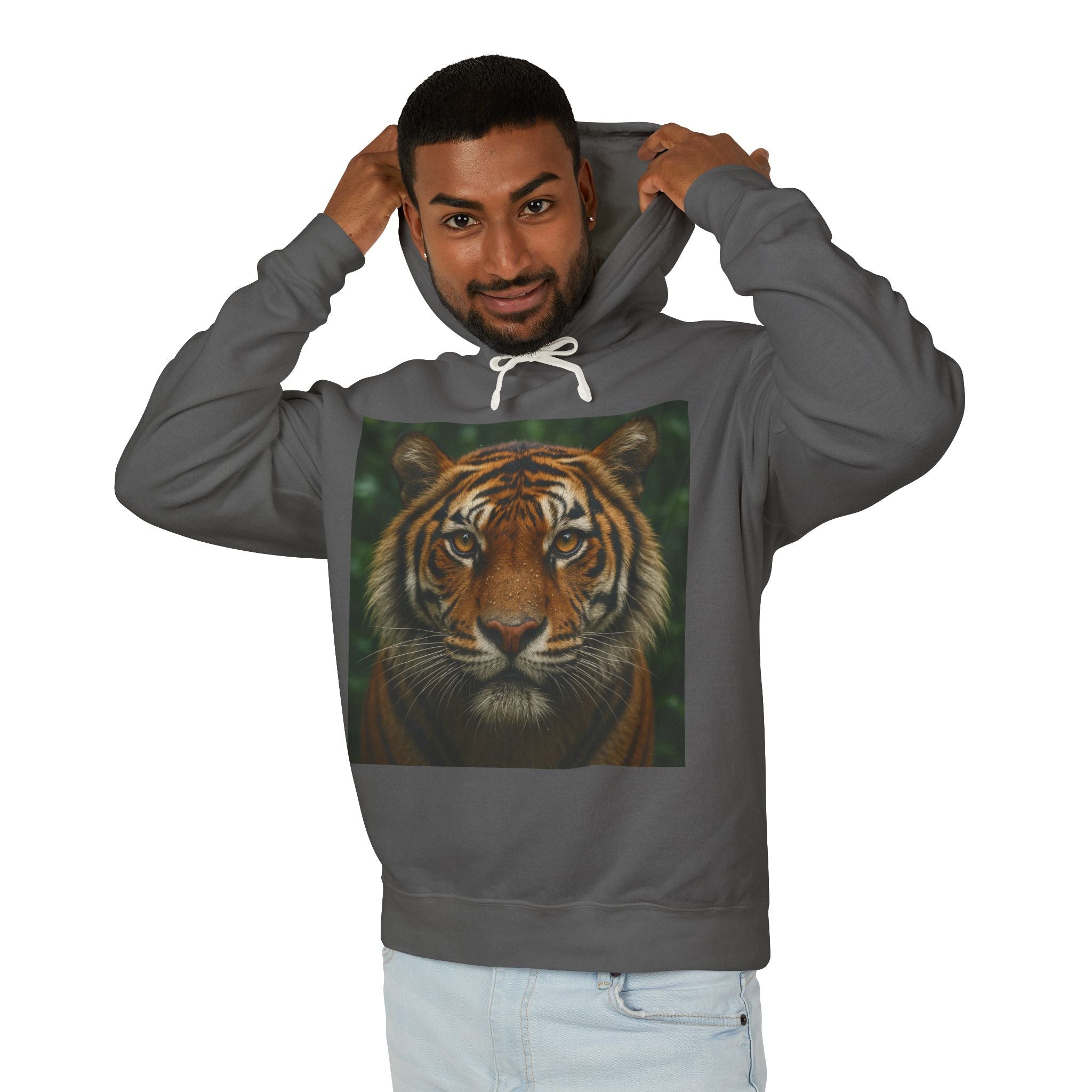 Tiger Portrait Hoodie — Majestic Tiger Graphic Hooded Sweatshirt
