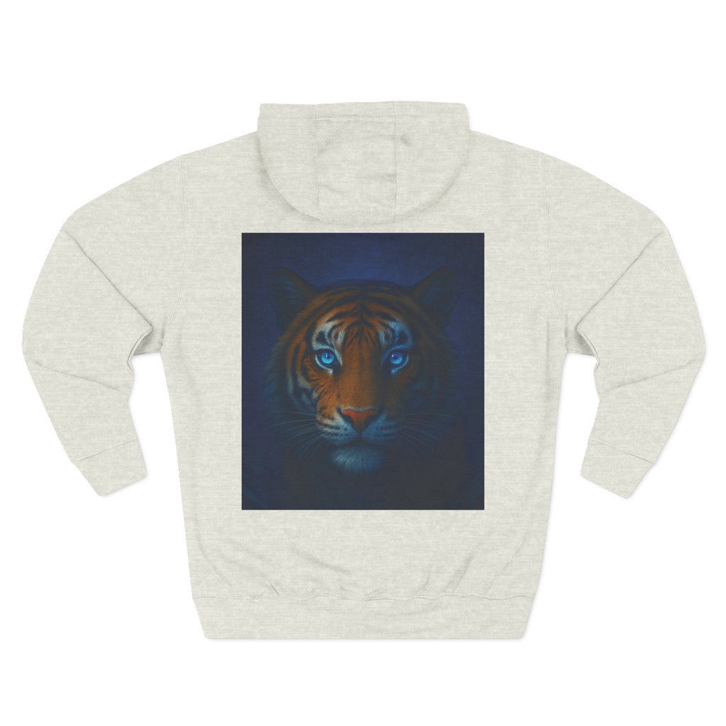 Blue-Eyed Tiger hoodie |Fleece Hoodie, Night Wildlife