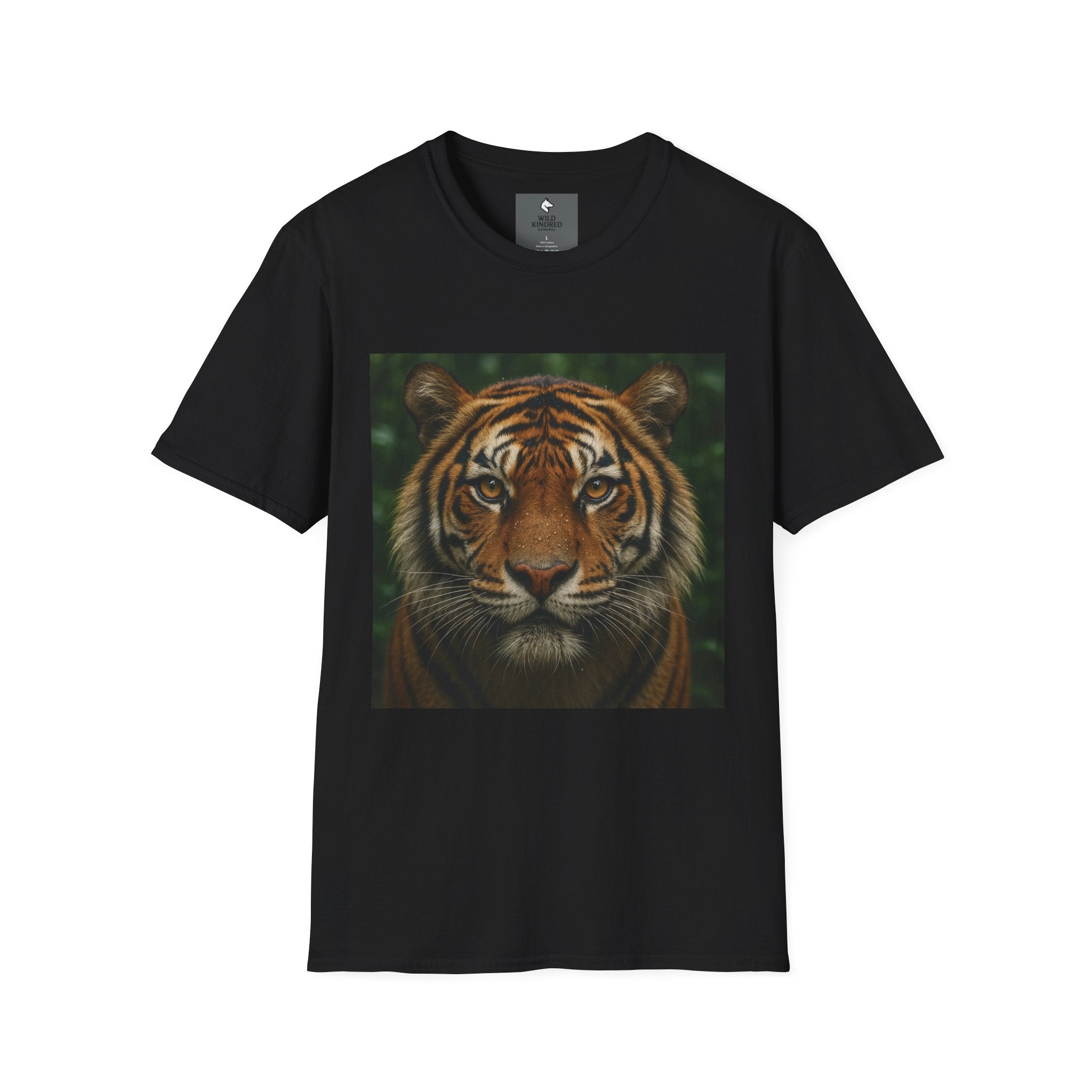Tiger Portrait T-Shirt — Realistic Jungle Wildlife Graphic Tee