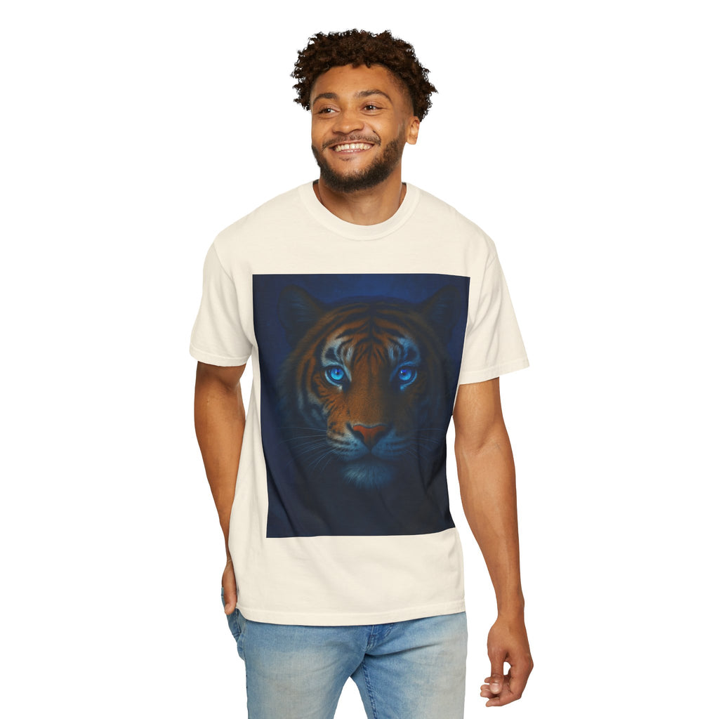 Blue-Eyed Tiger Portrait T-Shirt | Tiger Face Tee