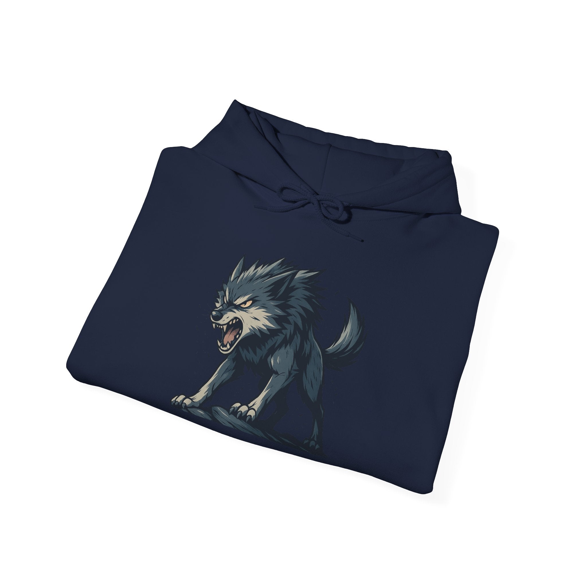 Growling Wolf Illustration Hoodie | Fierce Werewolf Graphic Sweatshirt