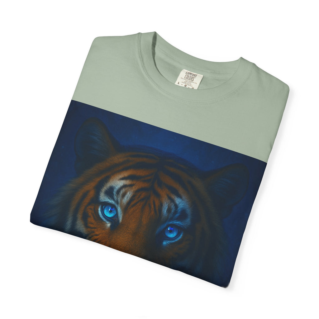 Blue-Eyed Tiger Portrait T-Shirt | Tiger Face Tee